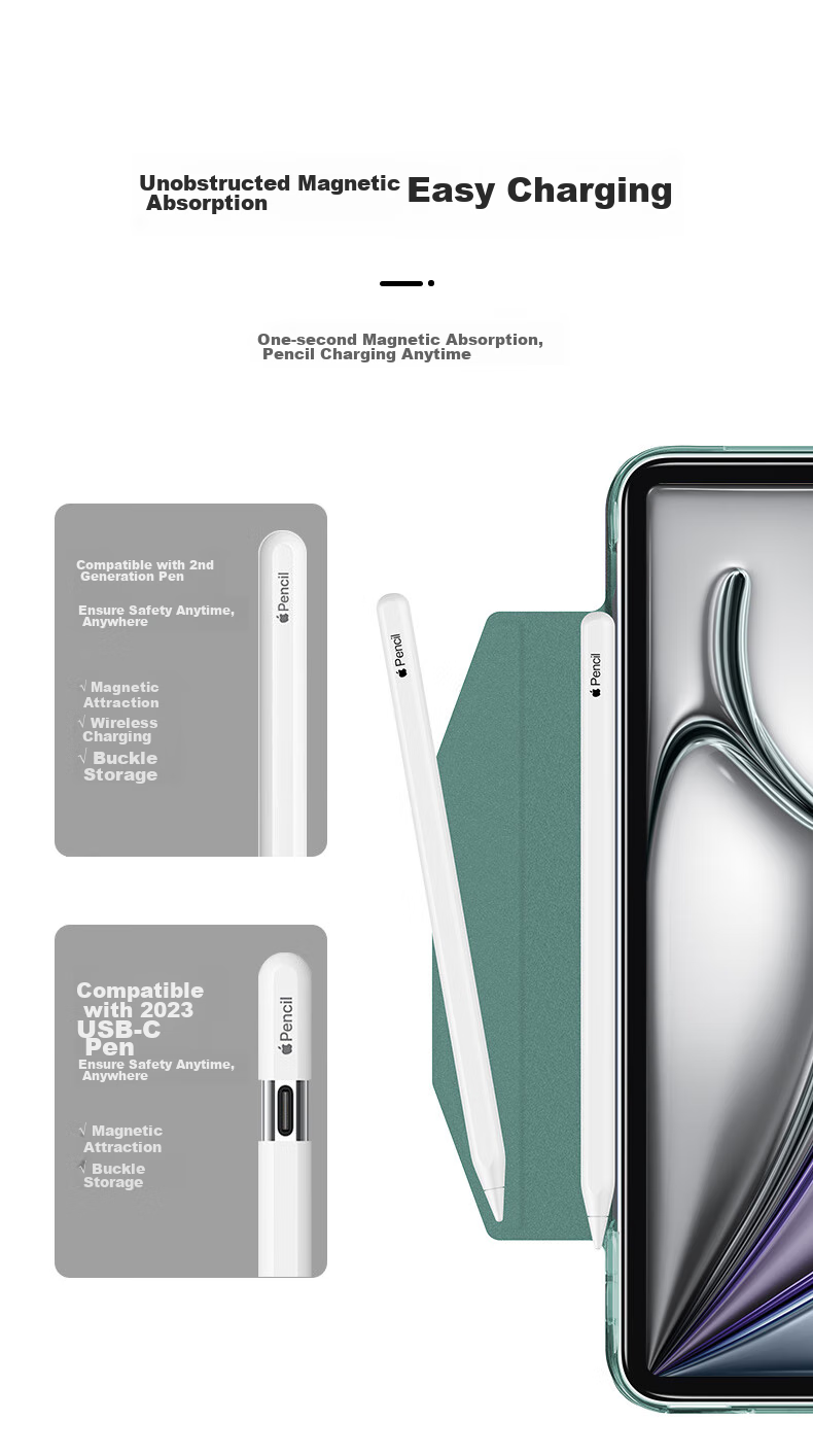Чехол ESR для iPad Air 13 (2024/2025) / iPad Pro 12.9 (2021/2022), тонкий, противоударный, черный