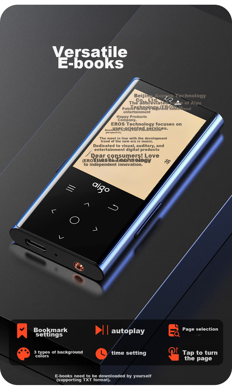 MP3-плеер Aigo 801, 16 Гб, с Bluetooth и внешним динамиком, портативный музыкальный плеер для студентов, сенсорные кнопки