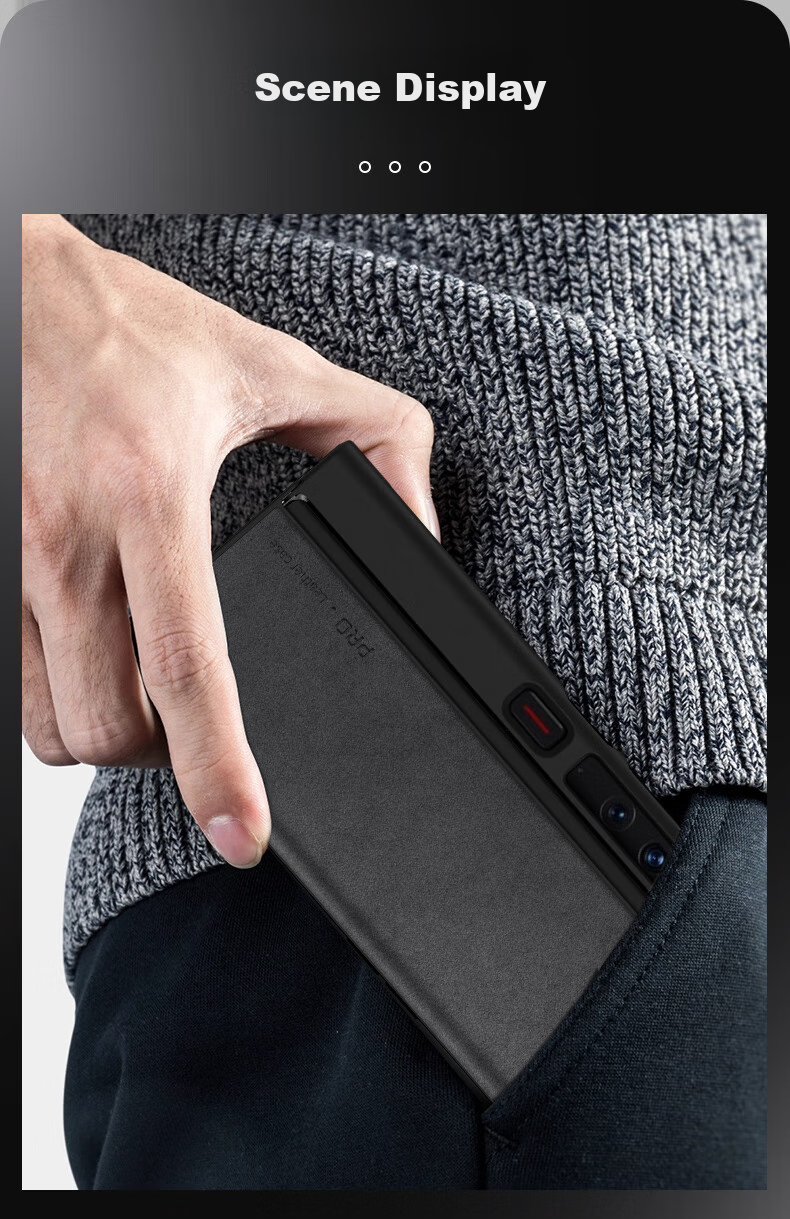 Чехол для Huawei Mate XS2 Shangsu, кожаный, противоударный, серый