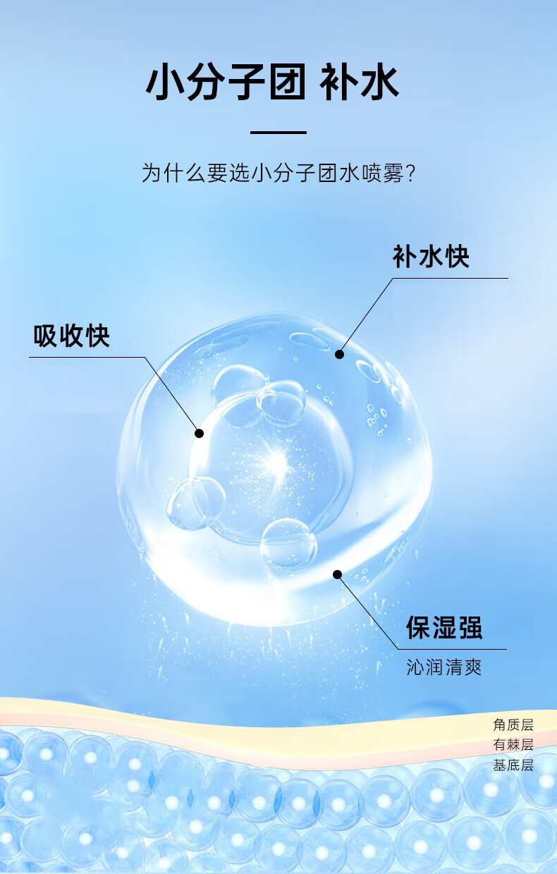 弥玥泉 保湿补水喷雾冰川温泉水小分子补水修护爽肤水150ml