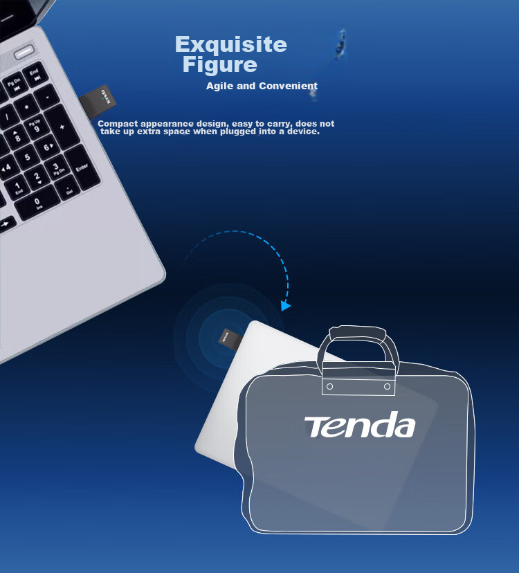 Wi-Fi адаптер Tenda U11 AX900, USB, двухдиапазонный, Wi-Fi 6, 900 Мбит/с