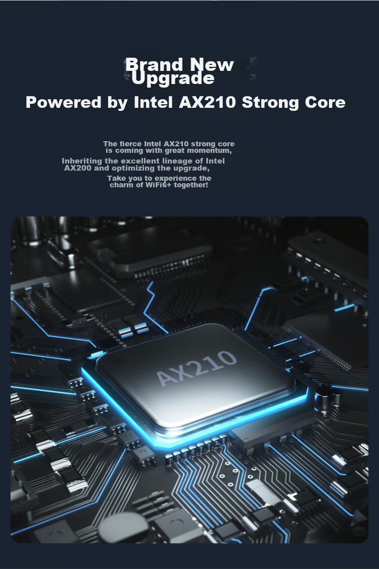 Сетевая карта COMFAST AX210PLUS, WiFi 6E, Bluetooth 5.3, PCI-E, 5374 Мбит/с