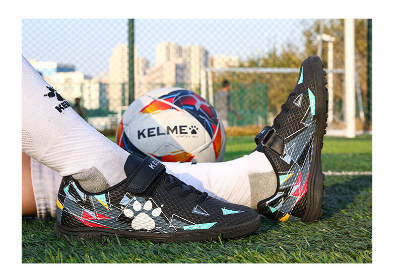 Футбольные бутсы KELME для юношей, модель ZX90113052, для искусственного газона, дышащие, нескользящие, износостойкие, флуоресцентно-желтые, размер 37