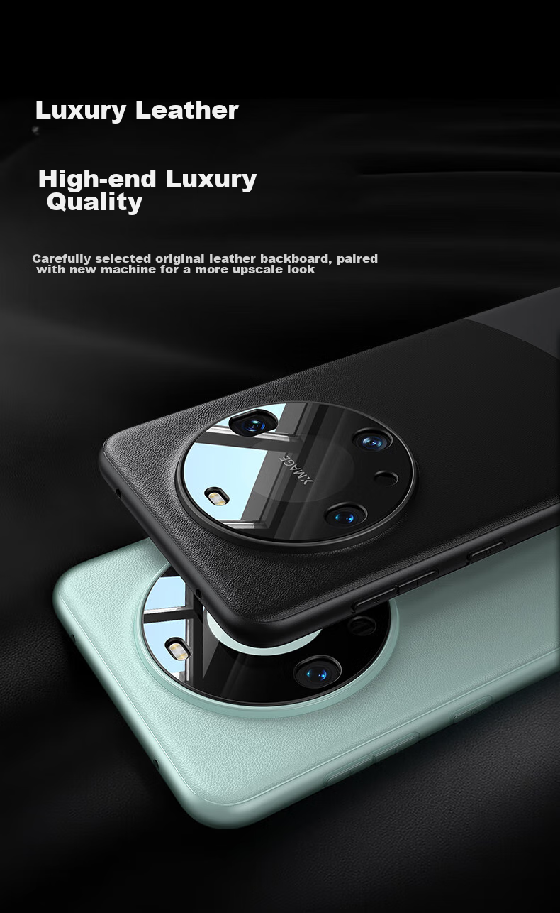 Чехол DIVI для Huawei Mate60, из натуральной кожи, защита камеры, полный охват, ультратонкий, противоударный, элегантный зеленый