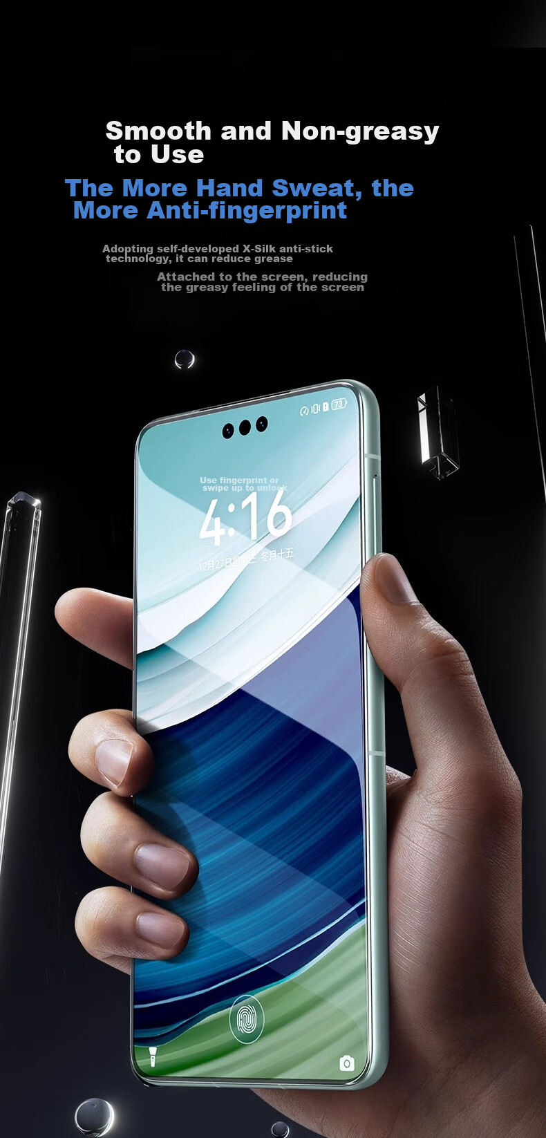 Защитная пленка для экрана DIVI для Huawei Mate 60 Pro/Pro+/RS, микрокристаллическая, антиотпечатки, не закаленное стекло, противоударная, без пыли
