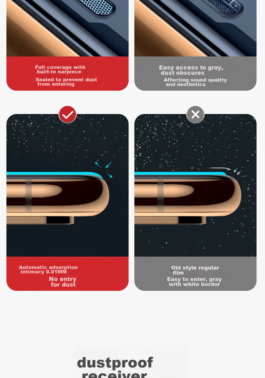 Защитное стекло для экрана ESCAPE для iPhone 11 Pro/X/XS, противоударное, с антипылевой сеткой, HD Full Coverage