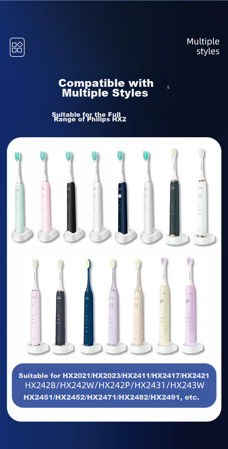 Зарядное устройство для электрической зубной щетки Philips Chaofan, совместимое с моделями HX2421/2431, HX2471, HX2461, HX2023, HX2 серии Sensor, база для зарядки