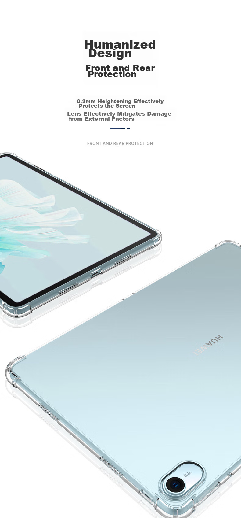 Защитный чехол BIAZE для Huawei MatePad 11.5, прозрачный белый, TPU, противоударный