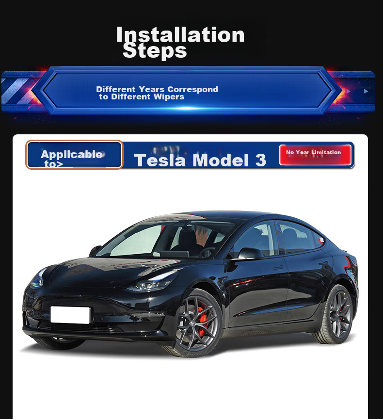 Щетки стеклоочистителя YITU для Tesla Model 3, оригинальный размер, резиновые полоски, 1 пара