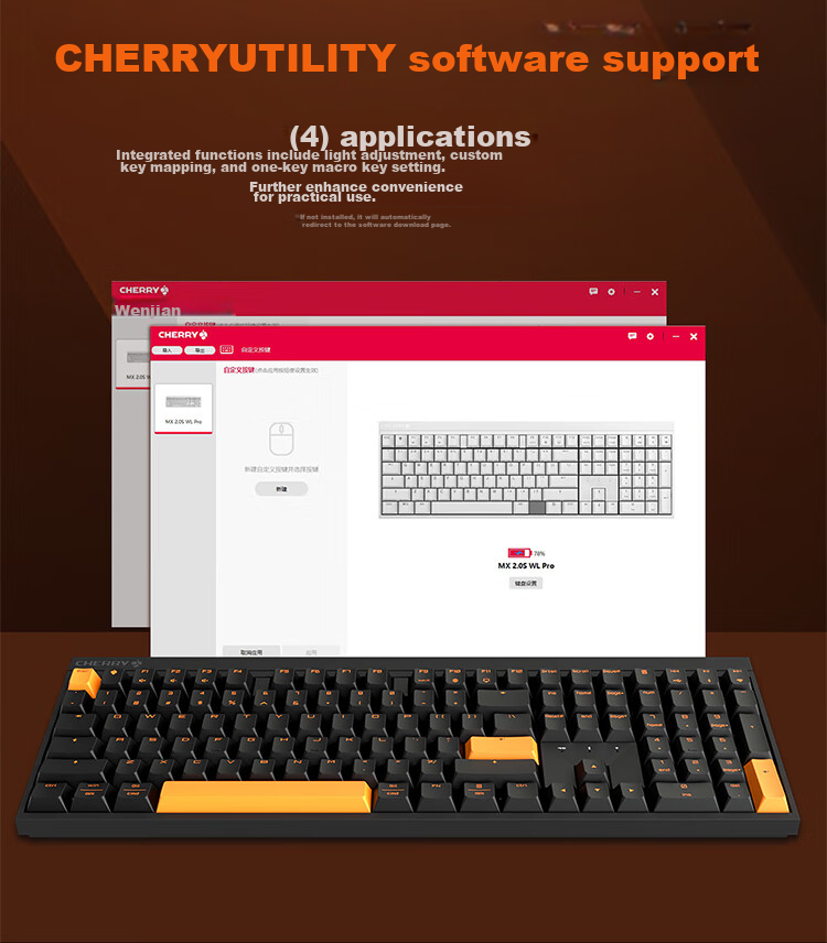 Механическая клавиатура CHERRY MX2.0 PRO, 108 клавиш, беспроводная Bluetooth, игровая и офисная, для ПК, совместима с WIN/MAC, переключатели Night Flame Tea