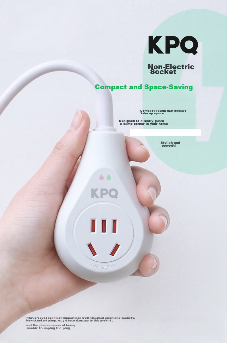 Влагозащищенная удлинительная розетка KPQ DF01 с защитой от поражения электрическим током, 1 розетка, 3 метра