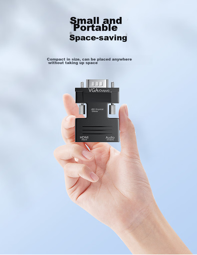 Конвертер Jinghua HDMI - VGA с аудиопортом, адаптер HD видео для ноутбука, ТВ-приставки, подключения к телевизору, монитору, проектору Z134
