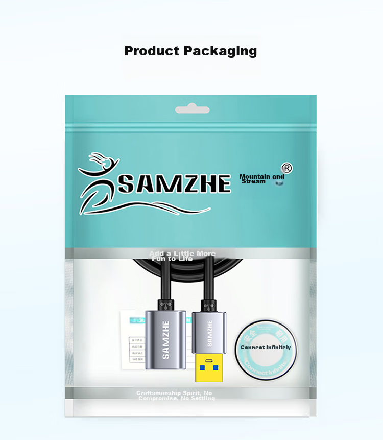 Кабель-удлинитель SAMZHE USB 3.0 AM/AF, 3 метра, алюминиевый сплав, черный