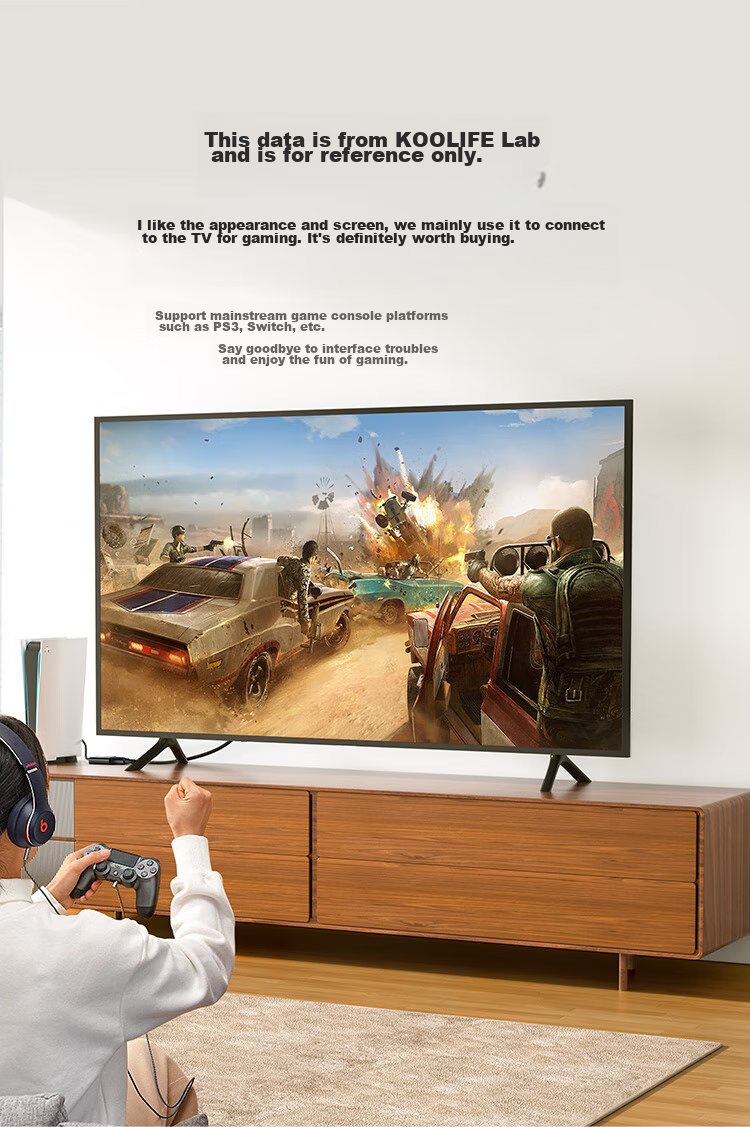 CHOOSEAL Адаптер-конвертер HDMI на VGA QS6933, для подключения компьютеров, ноутбуков, PS5, ТВ-приставок Xiaomi к мониторам и проекторам, кабель-переходник