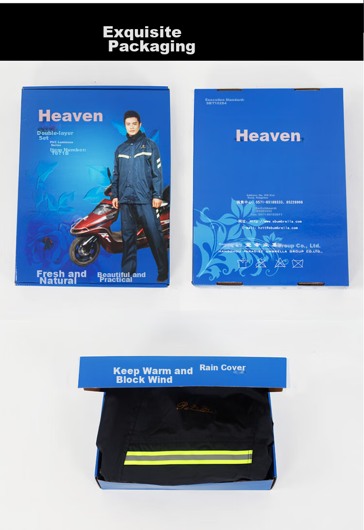 Дождевик Tiantang Outdoor, комплект из двух предметов для одного человека, весенний полиэстер с двойным слоем, для электросамокатов и мотоциклов, темно-синий, размер 3XL