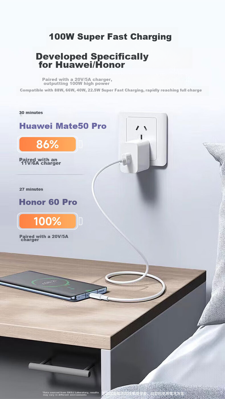 Кабель OKSJ Type-C, супербыстрая зарядка 6A, 66W/100W, для Huawei Honor Xiaomi Pura80/Mate70/60Pro/P50/40p30, 2 шт.
