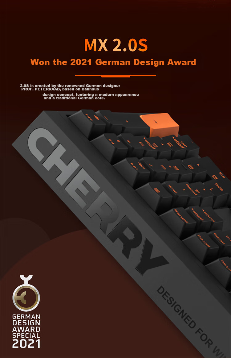 Механическая клавиатура CHERRY MX2.0 PRO, 108 клавиш, беспроводная Bluetooth, игровая и офисная, для ПК, совместима с WIN/MAC, переключатели Night Flame Tea