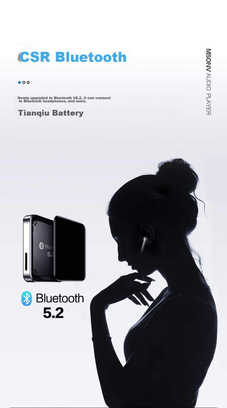 MP3-плеер BENJIE X1, 2.0-дюймовый сенсорный экран, 16 ГБ, Bluetooth, портативный плеер для студентов, версия P3 с синхронизированным MP4 материалом