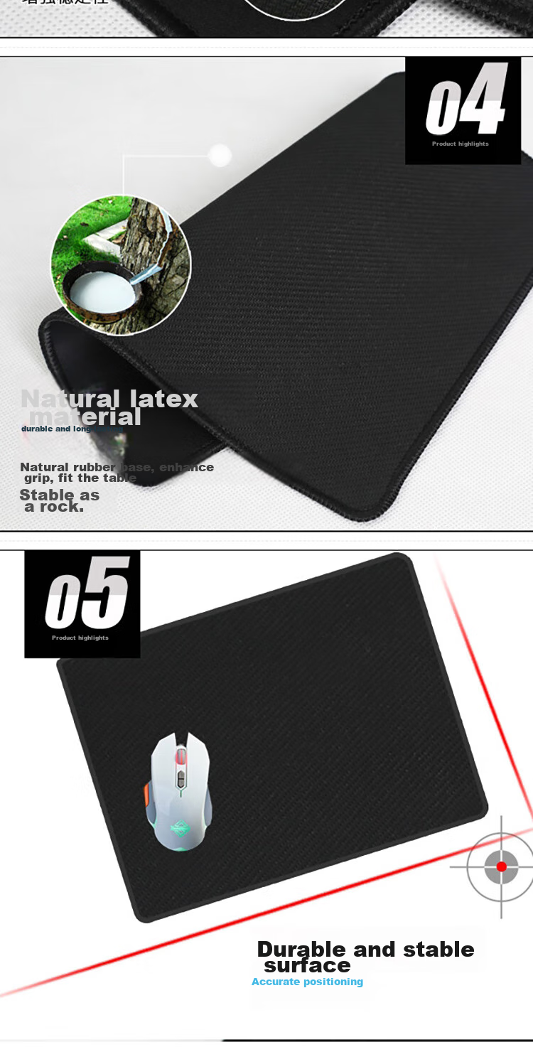 Коврик для мыши Lingshe P01, 26x21 см, черный, 10 шт. в упаковке