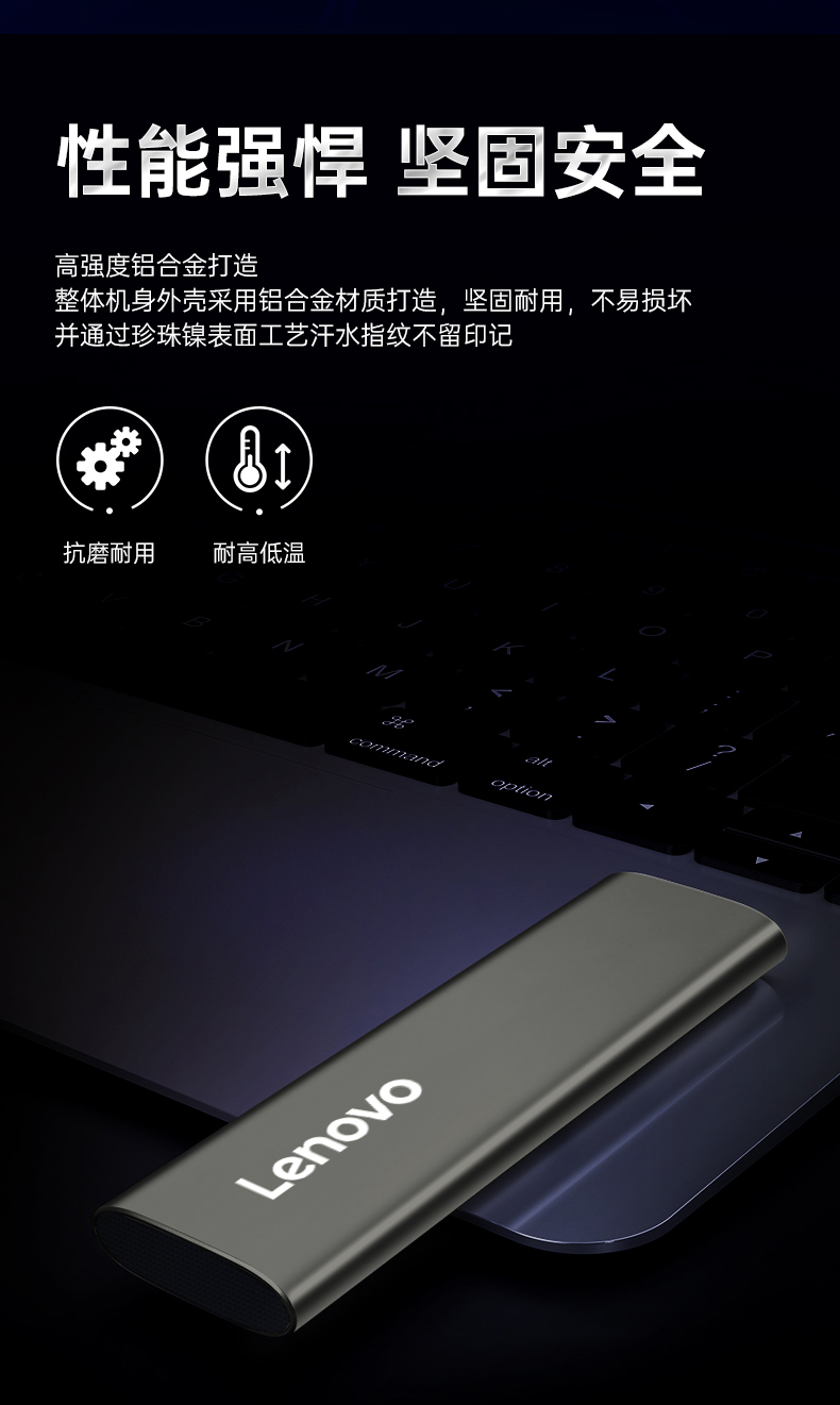 联想（Lenovo)512GB 移动硬盘固态(PSSD)Type-c USB3.1接口 逐星系列ZX1 灰色