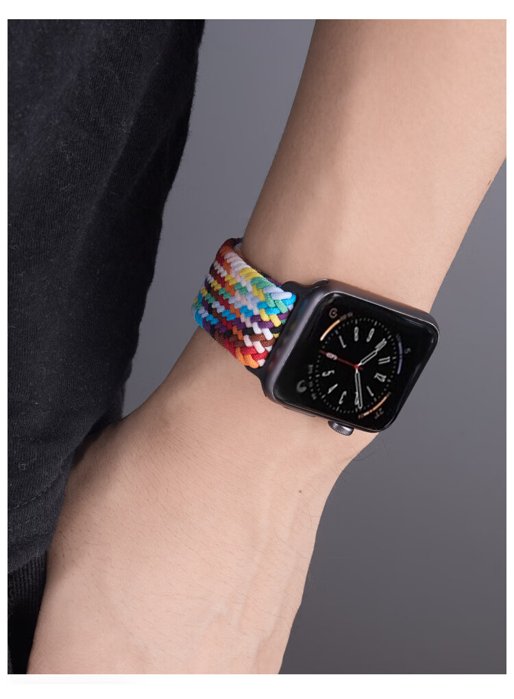 Ремешок MSSM для Apple Watch, нейлоновый плетеный, с магнитной застежкой, цвет "Звездная пыль", 38/40/41/42 мм