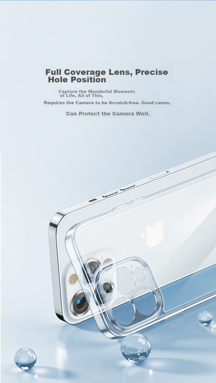 Противоударный чехол Snowkids для Apple iPhone 13 Pro, ультратонкий TPU с защитой всех объективов, прозрачный