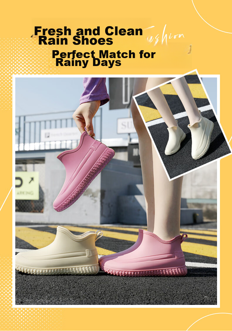 Женские резиновые сапоги FOOTOPPO, короткие, водонепроницаемые, модные, низкие, для улицы, нескользящие