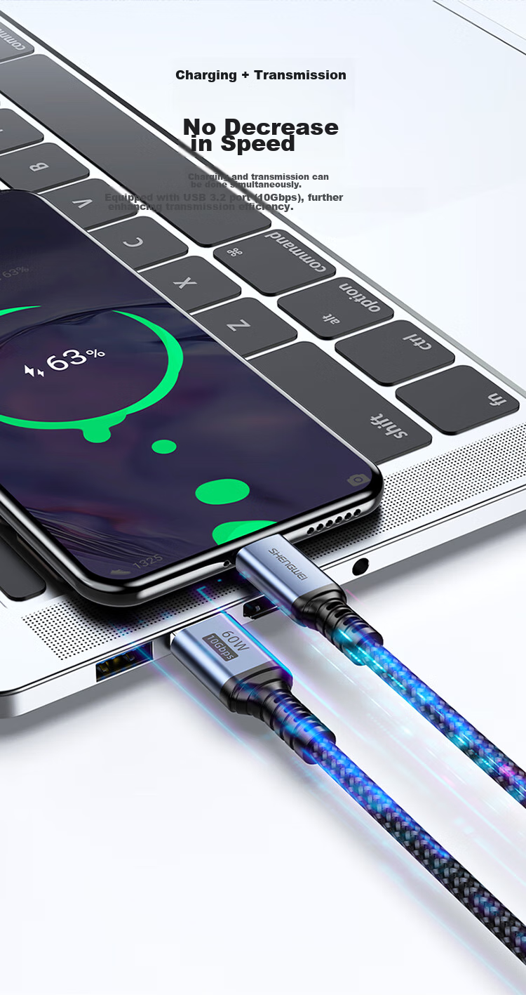 Кабель Shengwei USB 3.2 на Type-C, 10 Гбит/с, для внешних жестких дисков, коммутаторов, компьютеров, камер, Apple, Huawei, Samsung, 0.5 метра