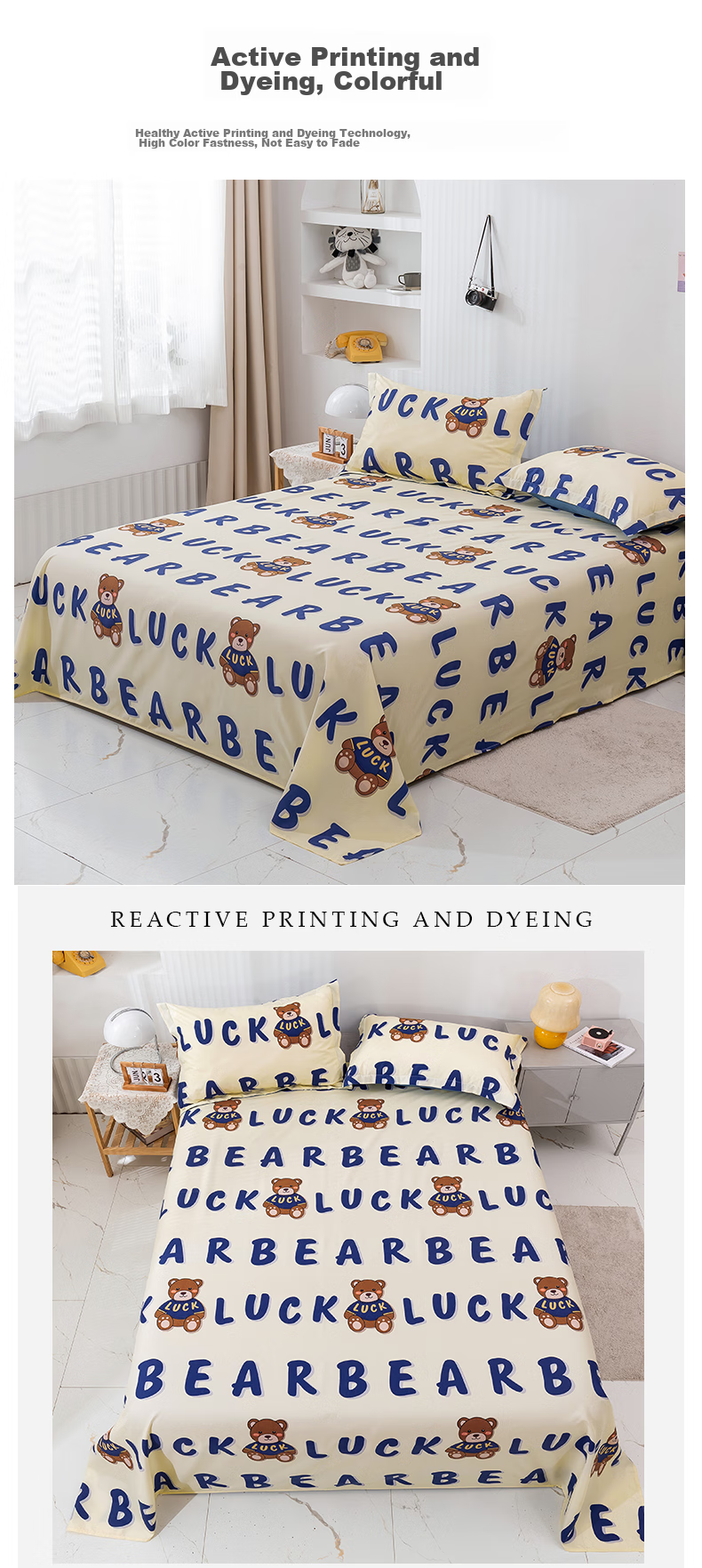 Постельное белье AVIVI "Lucky Bear", односпальное, 180*230 см, хлопковое, фланелевое
