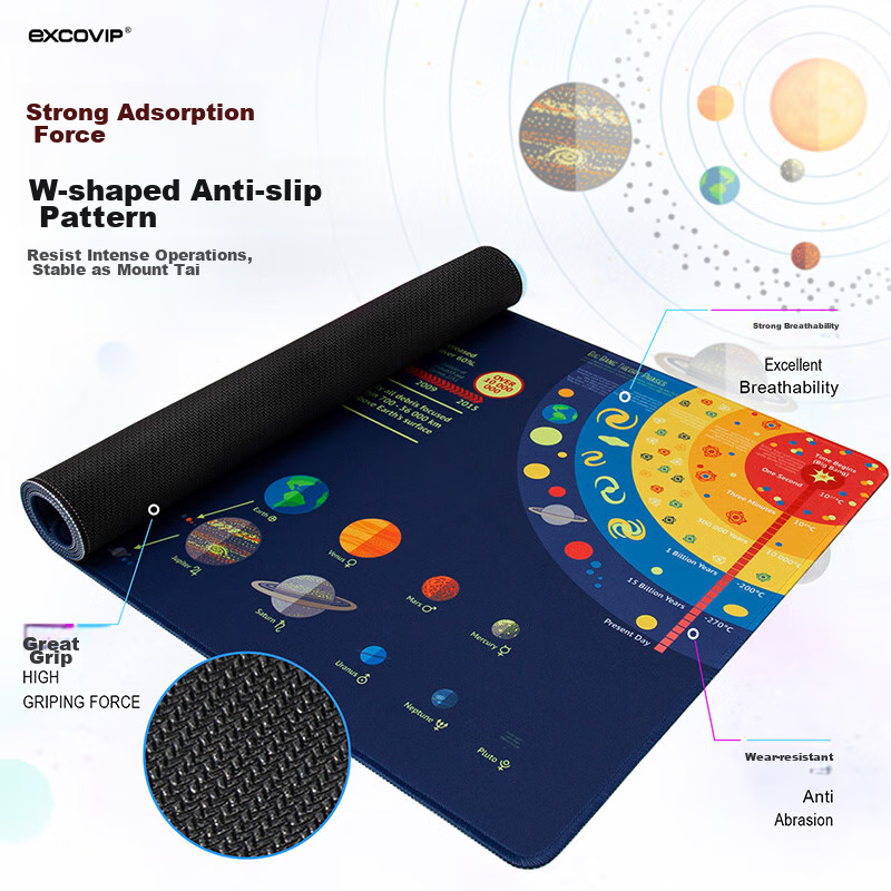 Игровой коврик для мыши EXCO Universe Planet, большой размер 700x300 мм, нескользящий, износостойкий, 0070