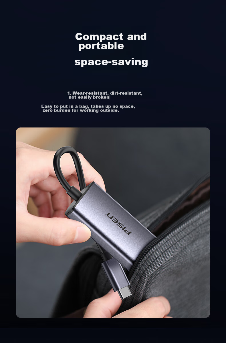 Pisen Type-C to Gigabit Ethernet RJ45 Адаптер проводной сетевой карты Конвертер для MacBook, Huawei Laptops, Телефонов