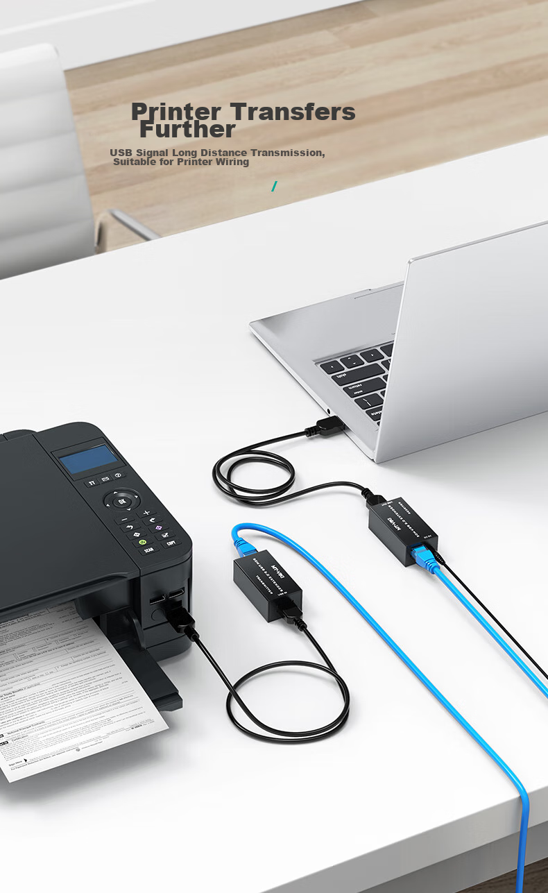 Удлинитель USB 2.0 MT-viki MT-250FT, 50 метров, через Ethernet кабель RJ45, без драйверов