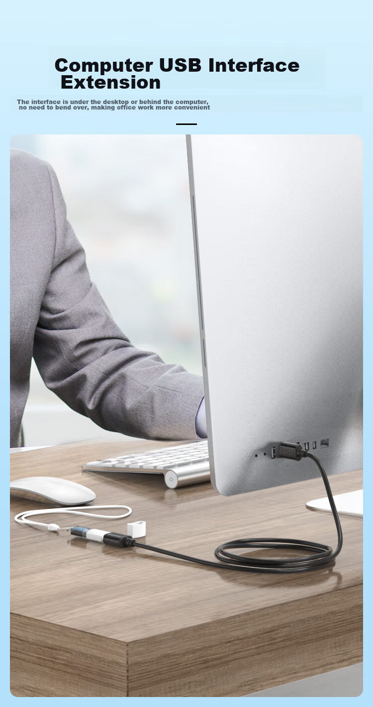 Кабель-удлинитель USB 2.0 AM/AF CHOSEAL QS5305T, 0.5 метра, белый