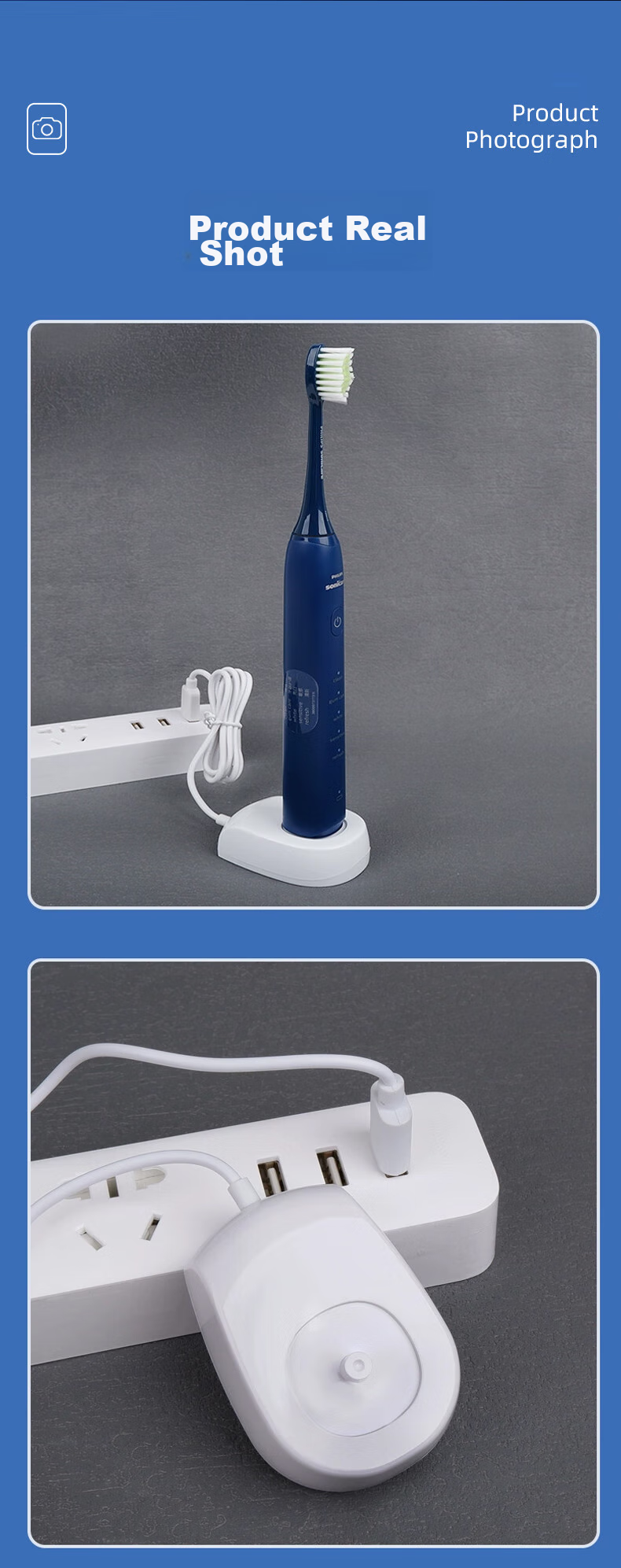 Зарядное устройство для электрической зубной щетки Philips Chaofan, совместимое с моделями HX2421/2431, HX2471, HX2461, HX2023, HX2 серии Sensor, база для зарядки