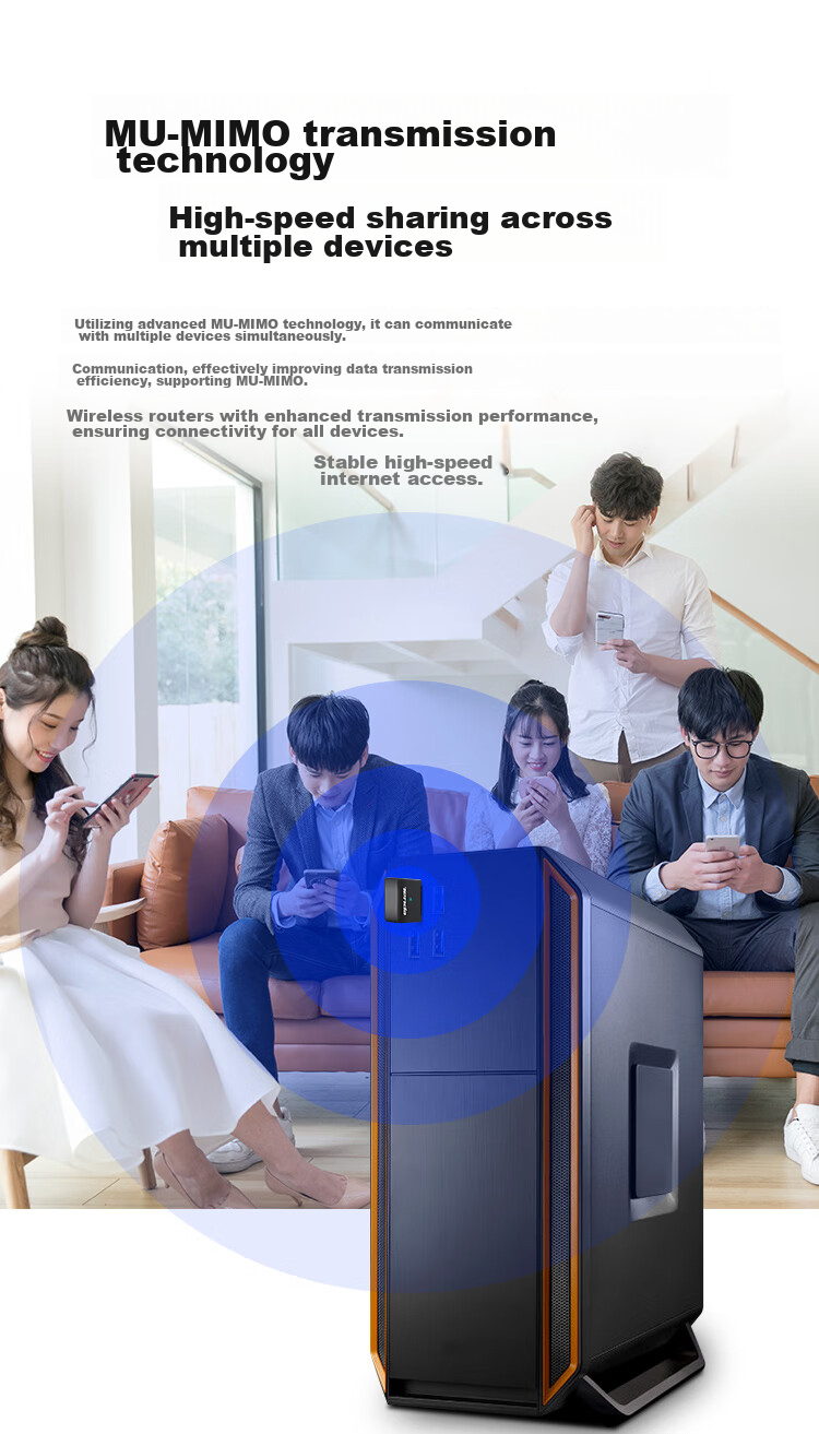 Беспроводной сетевой адаптер Tenda U9, USB, двухдиапазонный, 650 Мбит/с, Wi-Fi 5, с встроенной антенной