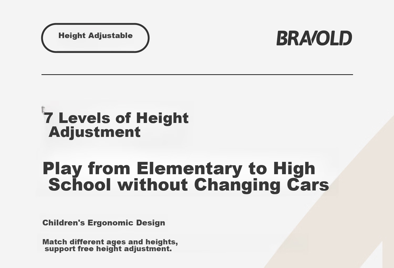 Детский самокат BRAVOLD, складной, трехколесный, с подсветкой, для детей от 3 до 18 лет, подарок на день рождения