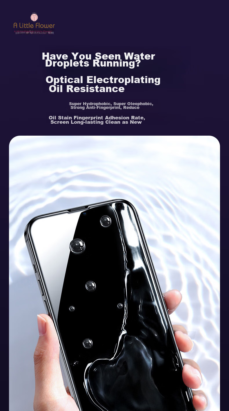 Защитное стекло ALittleFlower для iPhone 14 Pro Max, противоударное, ультратонкое, HD Clear, полное покрытие экрана