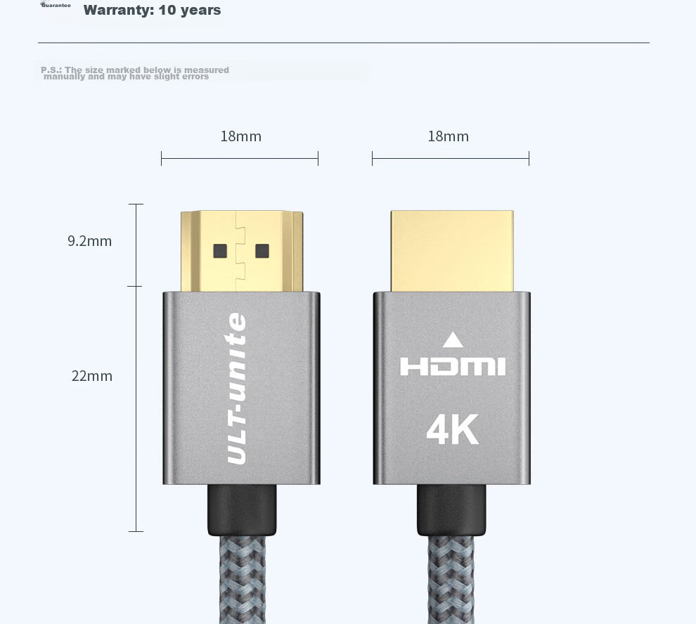 Кабель HDMI ULT-unite версии 2.0, 4K 60 Гц, 1080P 144 Гц, высокоскоростной видеокабель для настольных компьютеров, ноутбуков, телевизоров, мониторов, тонкий гибкий плетеный кабель, 5 метров