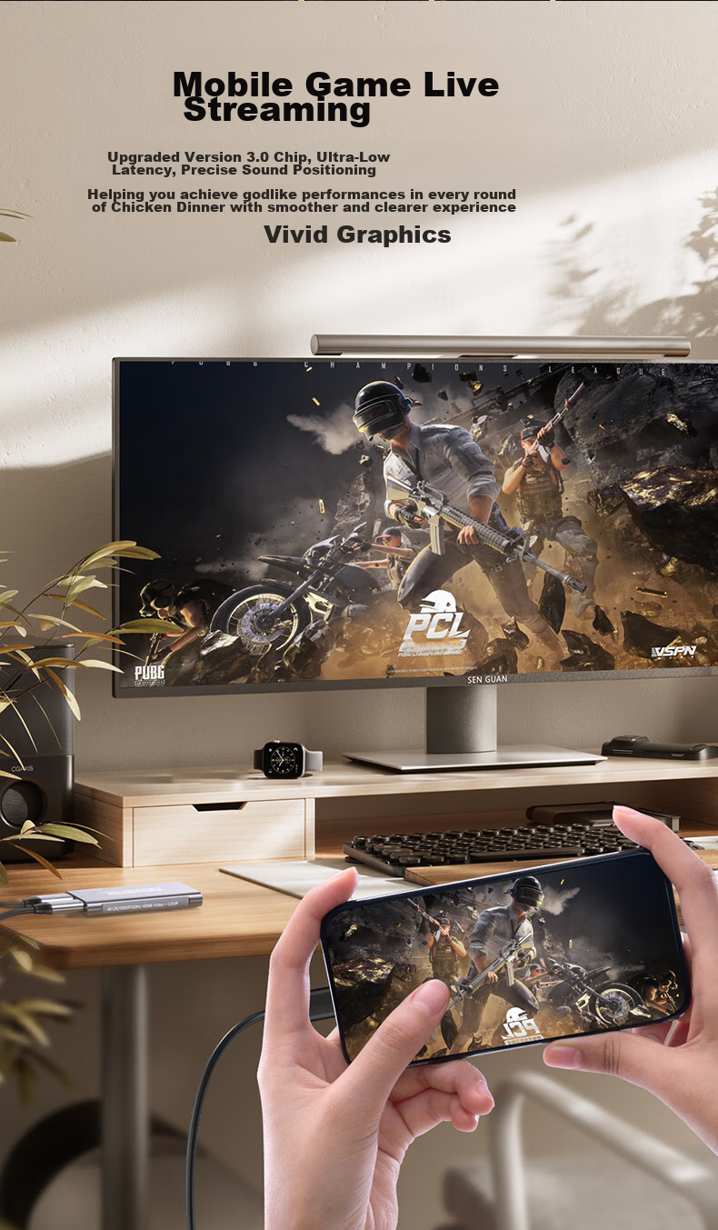 HDMI видеозахвата BIAZE 4K 60Hz, USB 3.0, для стриминга и записи игр, совместима с PS5/Xbox/Switch/iPad