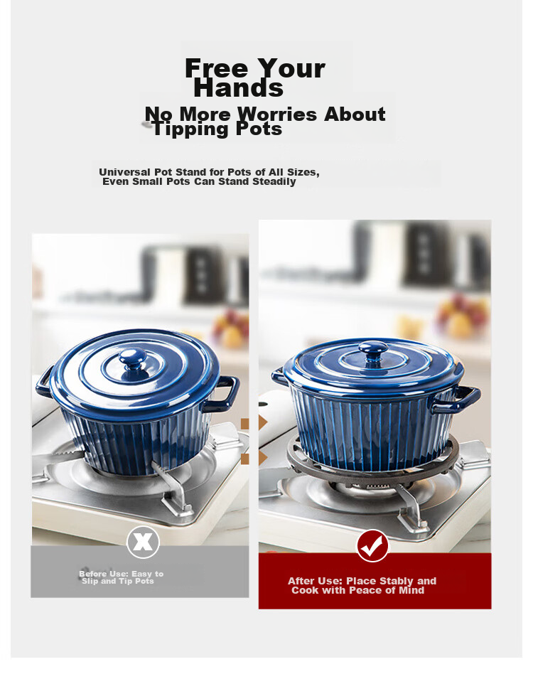Подставка для газовой плиты MAXCOOK, нескользящая, чугунная, для сковородок и плоских кастрюль, универсальная модель MCCU2364