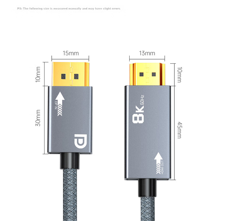 Адаптер-кабель ULT-unite DP1.4 на HDMI 2.1, 8K 60Hz, 240Hz, 2 метра, серый