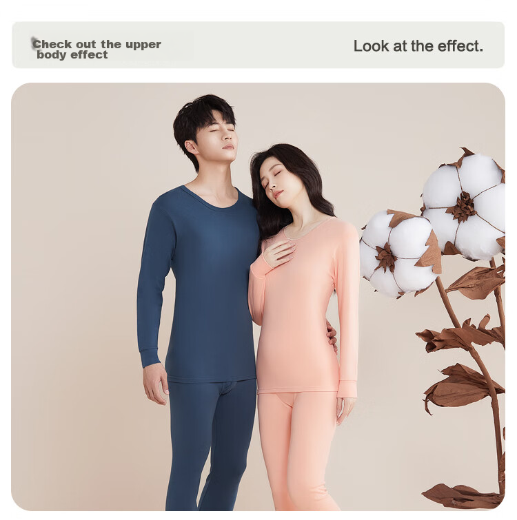 Комплект мужского термобелья Hodohome Autumn And Winter, из 100% хлопка, для мужчин среднего возраста и пожилых, размер L 170/95, цвет Xuanqing