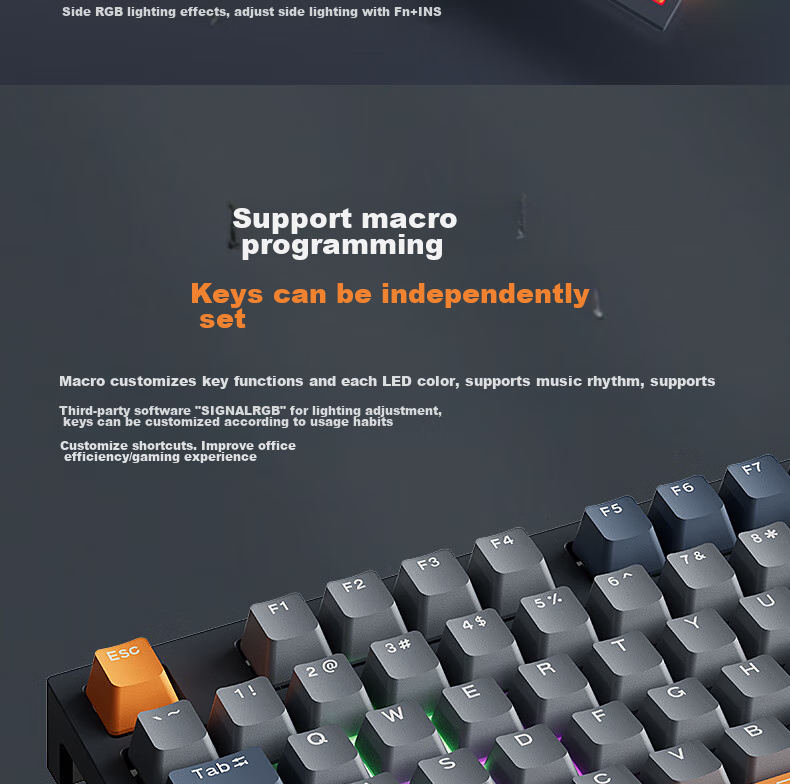 Механическая игровая клавиатура Langtu LT104, проводная, с подсветкой, для ПК и ноутбуков, белая