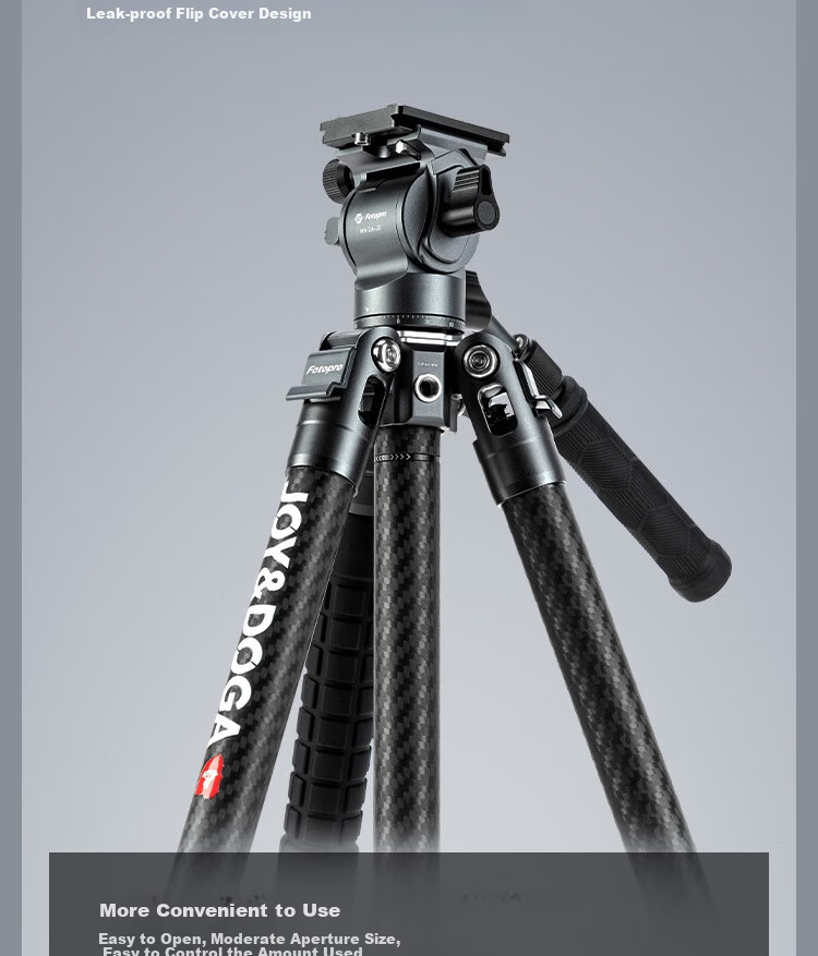 Штатив Fotopro LITE VIDEO с флип-замками, регулируемый монопод, металлическая гидравлическая головка, для видеосъемки, фотографии, беззеркальных камер, из углеродного волокна