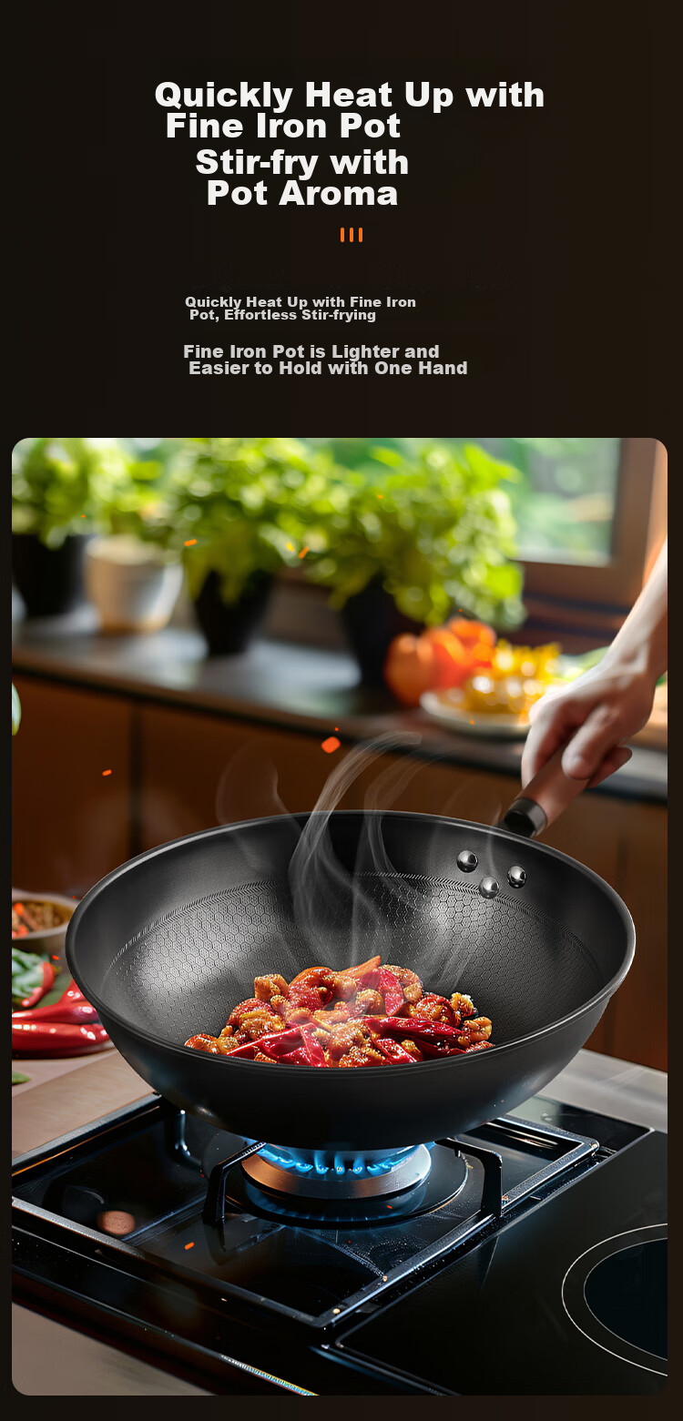 Сковорода COOKER KING, чугунная, без покрытия, 32 см, с сотовой структурой, для здорового приготовления пищи