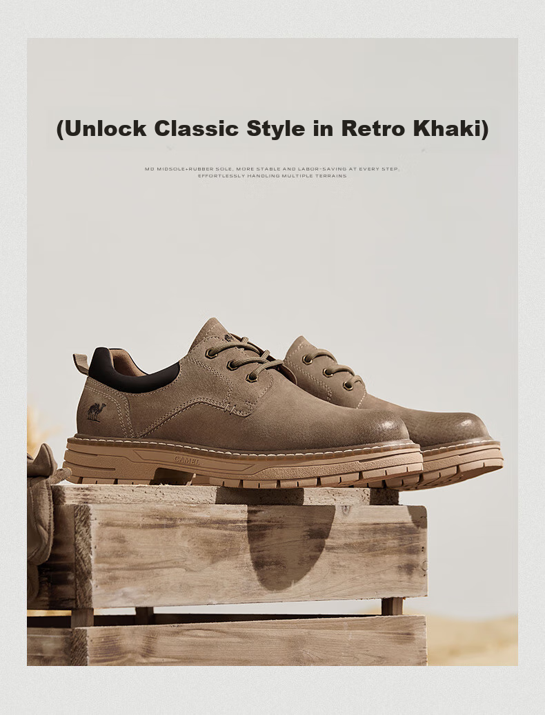 Мужские ботинки CAMEL, низкие, кожаные, повседневные, модель G15A076064, цвет Camel, размер 42