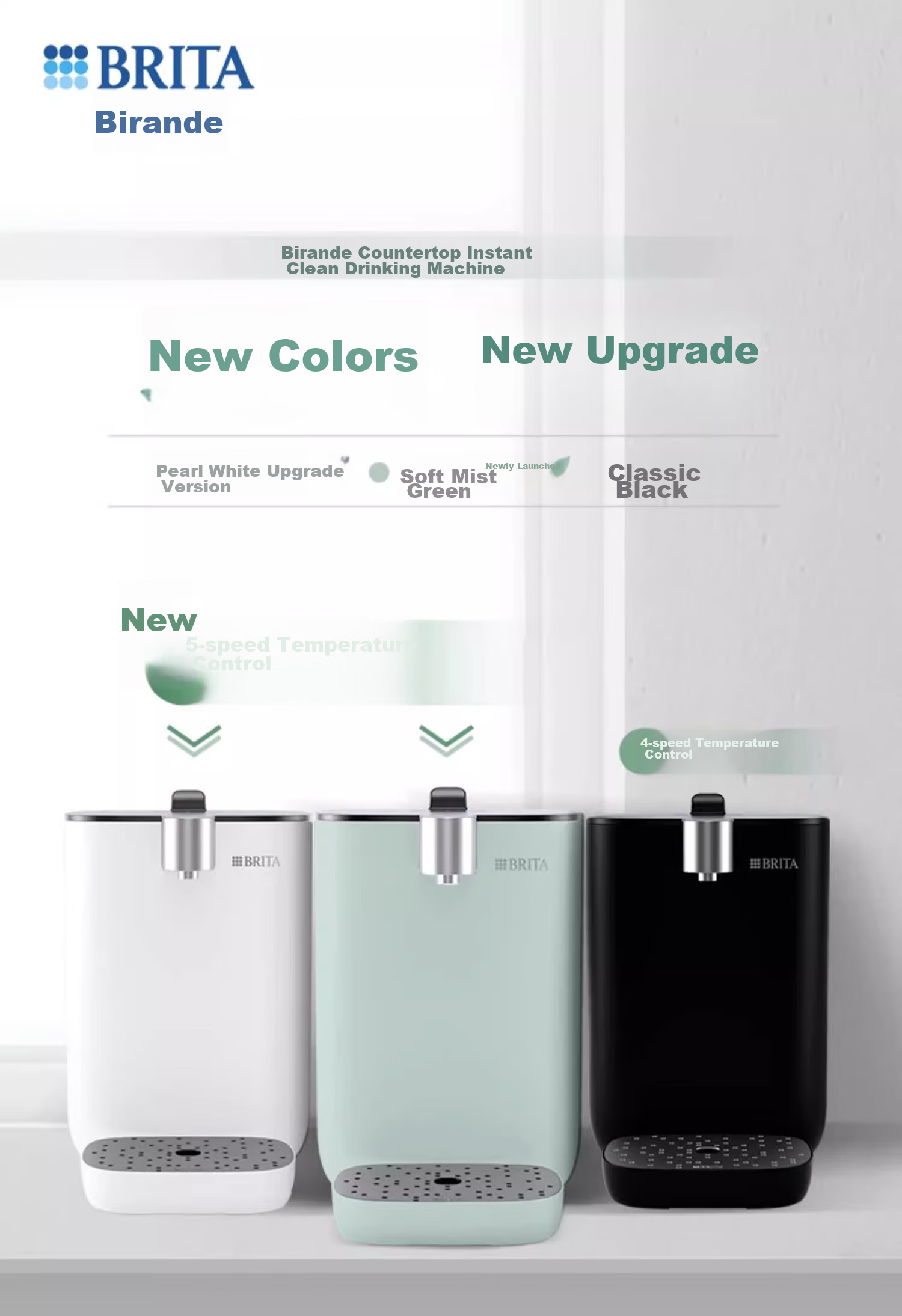 Настольный фильтр-кувшин Brita (BRITA) с функцией мгновенного нагрева воды, регулируемой температурой, не требует установки, белый