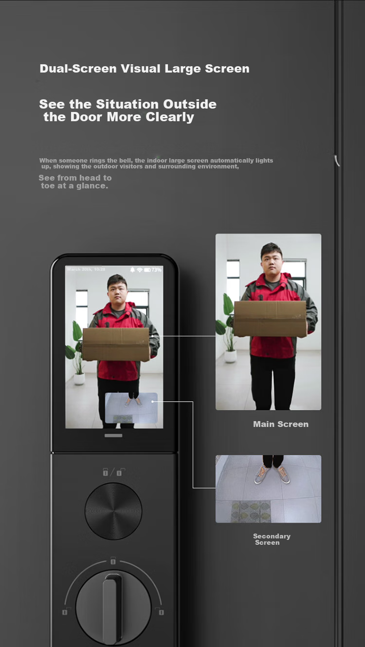 Умный дверной замок EZVIZ Y3000FVX Plus, 3D распознавание лица, поддержка сканирования вен ладони без отпечатков пальцев, двойные камеры с двумя обзорами, автоматический видеоглазок для входной двери