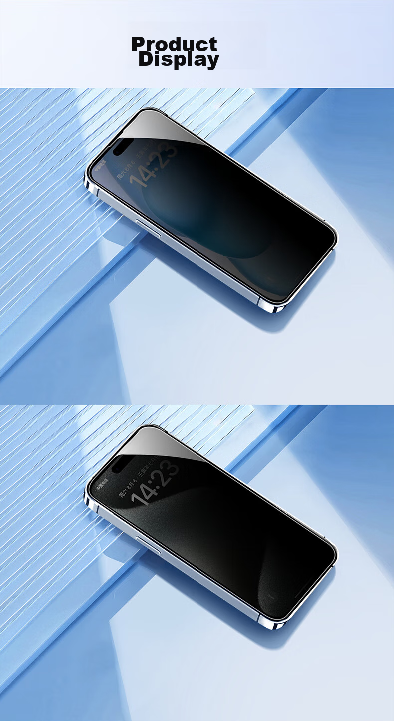 Защитное стекло PISEN для iPhone 16/15, противоударное, с защитой от отпечатков пальцев и конфиденциальности, прозрачное, 2 шт.