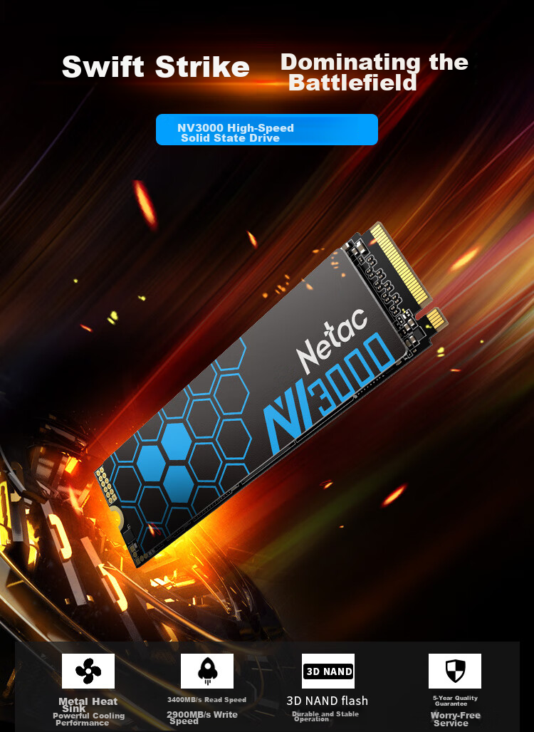 SSD-накопитель Netac NV3000 Jueying Series 1TB M.2 NVMe PCIe 3.0